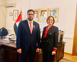 Татьяна Гвилава и чрезвычайный и полномочный посол ОАЭ в России обсудили подготовку к заседанию Российско-арабского делового совета